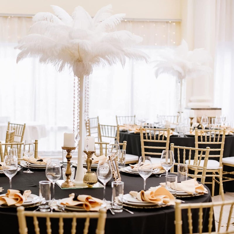 Retrowavy Store 50 Pcs 14-16 Inches Large Natural Ostrich Feathers Bulk for Centerpieces for Wedding Party Centerpieces Home Decoration Flower Arrangement (White) - Image 4
